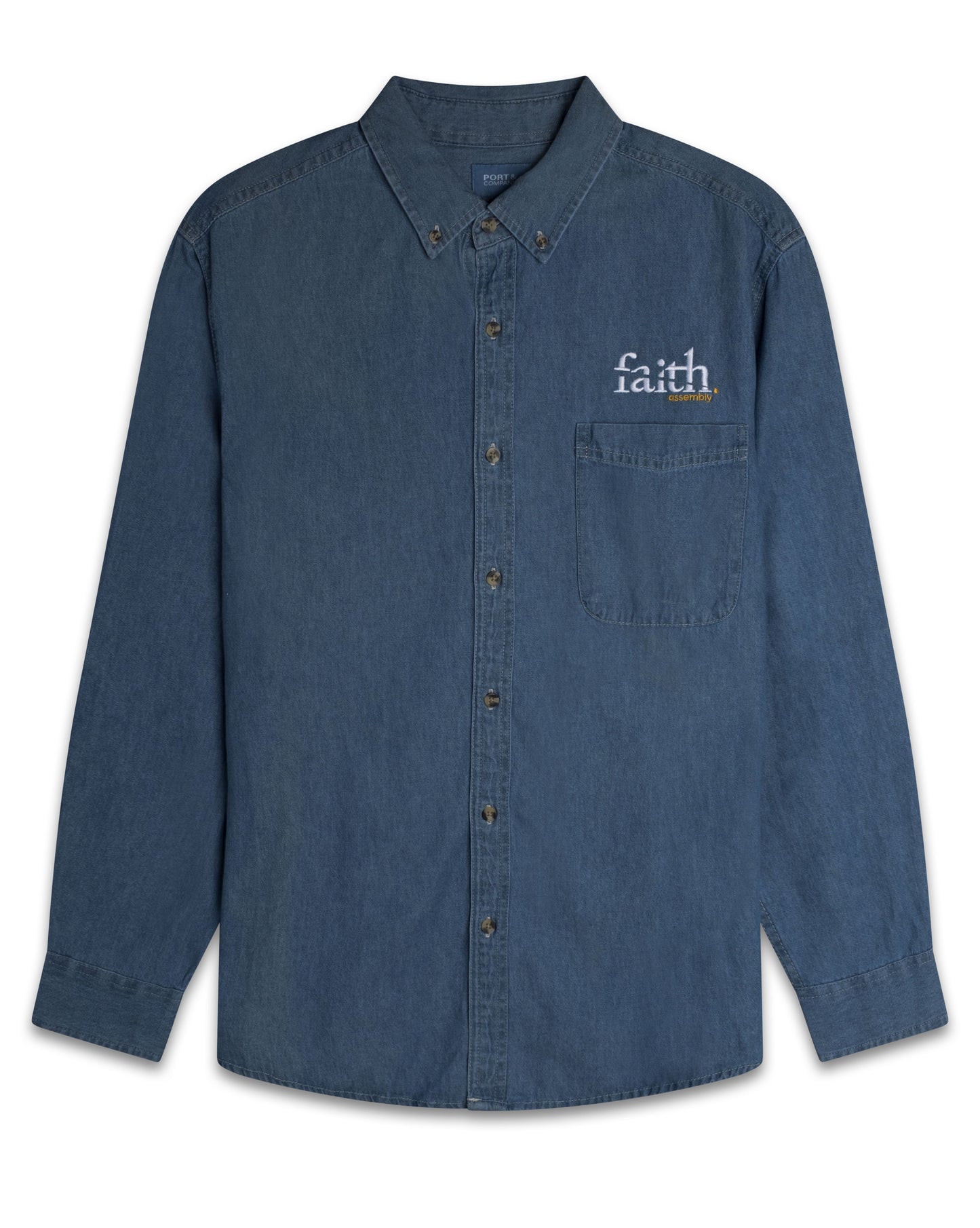 Faith Logo Denim Button Up